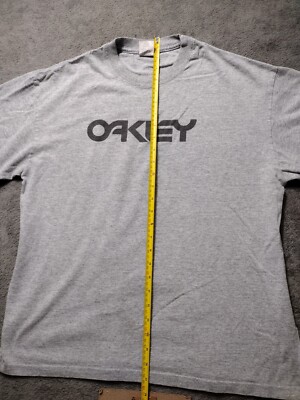 Vintage Original Oakley XL Big Logo Shirt Gray Short Sleeve