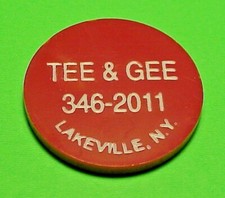 LAKEVILLE  NEW YORK  NY  TEE & GEE  /  TOP SHELF  DRINK  TRADE TOKEN