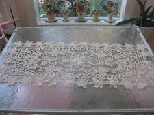 Beautiful Vintage Off White Floral Lace Runner Or Scarve