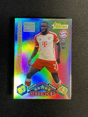 Dayot Upamecano Topps CL EXTRA 2023/24 #320 Man of the Match Heritage Foil