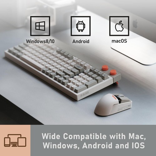 LOFREE Touch PBT Wireless Mouse with USB Receiver, Bluetooth, Wired Connectio... - Picture 8 of 9