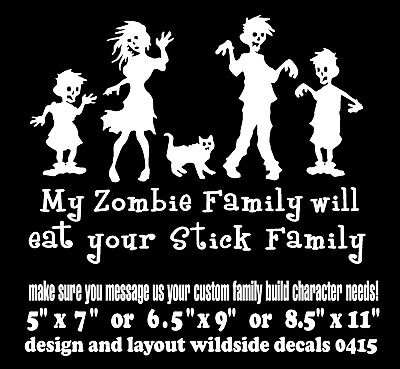 We Ate Your Stick Family Vinyl Window  Decal Sticker The Walking Dead Zombie