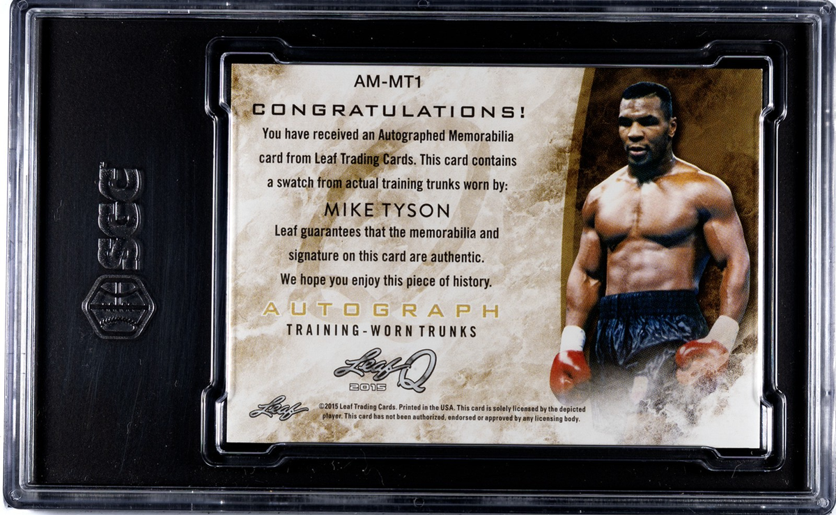2015 Leaf Q Mike Tyson Memorabilia Patch Autograph Boxing Card