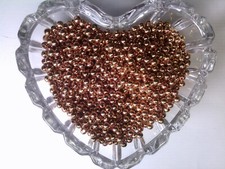 Vtg 200 GOLD COATED ACRYLIC ROUND SEED BEADS 4mm APPROX 022719i