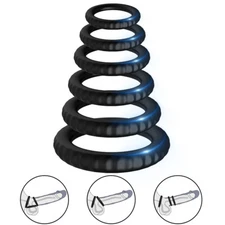 6pcs Ball-Scrotum-Stretche-Rings-Penis Stretcher Enhancer Delay Ejaculation Male