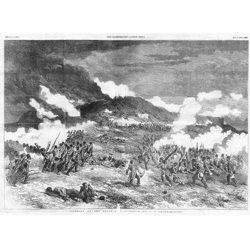 CRIMEAN WAR Storming the Redan - Antique Print 1855
