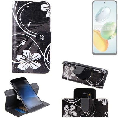 Für Honor Play 60 Plus 360° Schutz Hülle Wallet Case Design Blumen