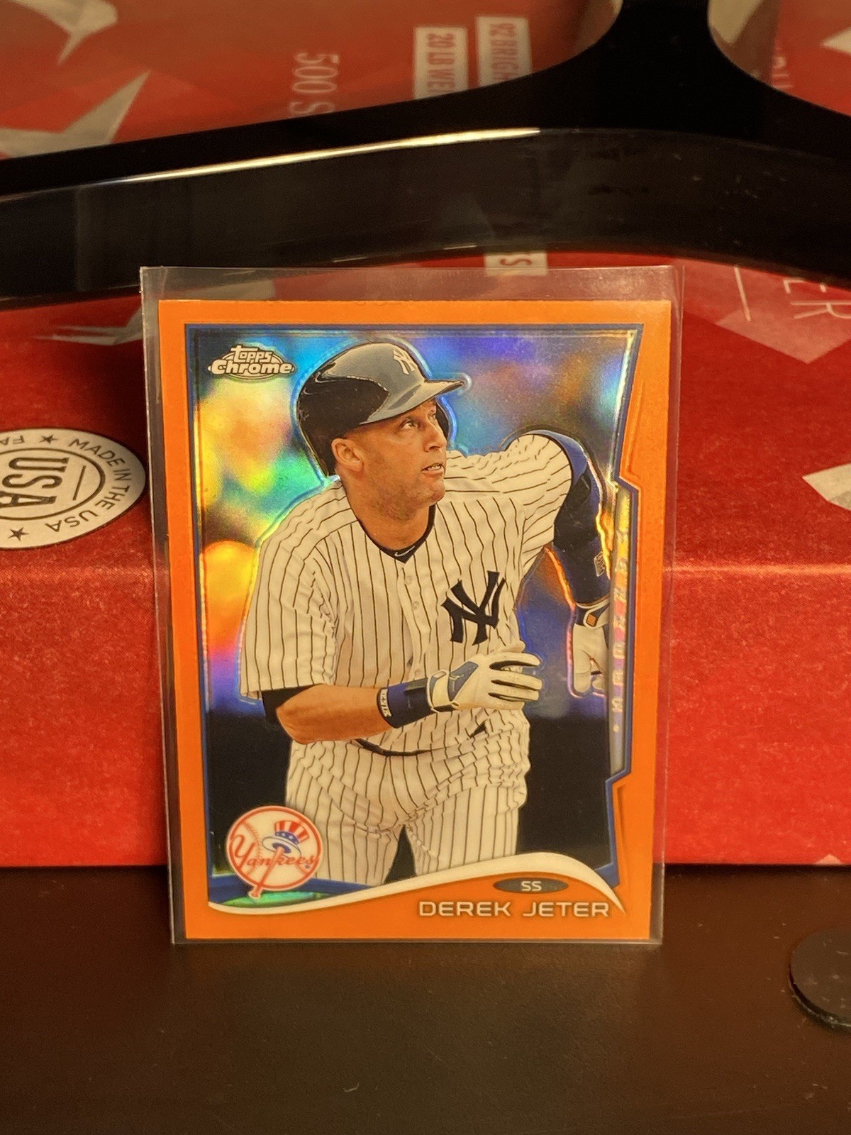 2014 Topps Chrome Derek Jeter Orange Refractor #56 New York Yankees