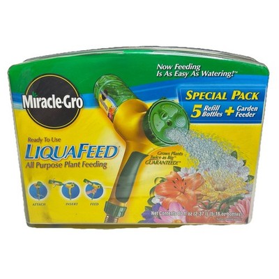 Miracle Gro LiquaFeed Starter Kit 5 Bottles All Purpose Plant Food Ready To Use