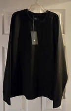 Mens Small VRST Pinacle Fleece Crew Top Pure Black NWT Long Sleeve
