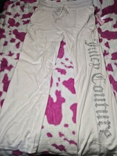 Women's Large White Juicy Couture Velour Sleep/Lounge Pants -New,See Description