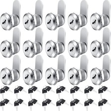 Hotop 16 Pack Cabinet Locks with Keys 5/8 Cam Lock with 32 Keys 5/8 Inch 