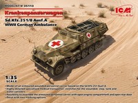 1:35 Icm Kit Sd.Kfz.251/8 Ausf.A Krankenpanzerwagen Wwii German Kit ICM35113 Mod