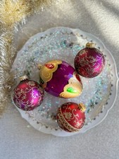 Glass Polish Ornament Hand Painted Vintage Mi...
