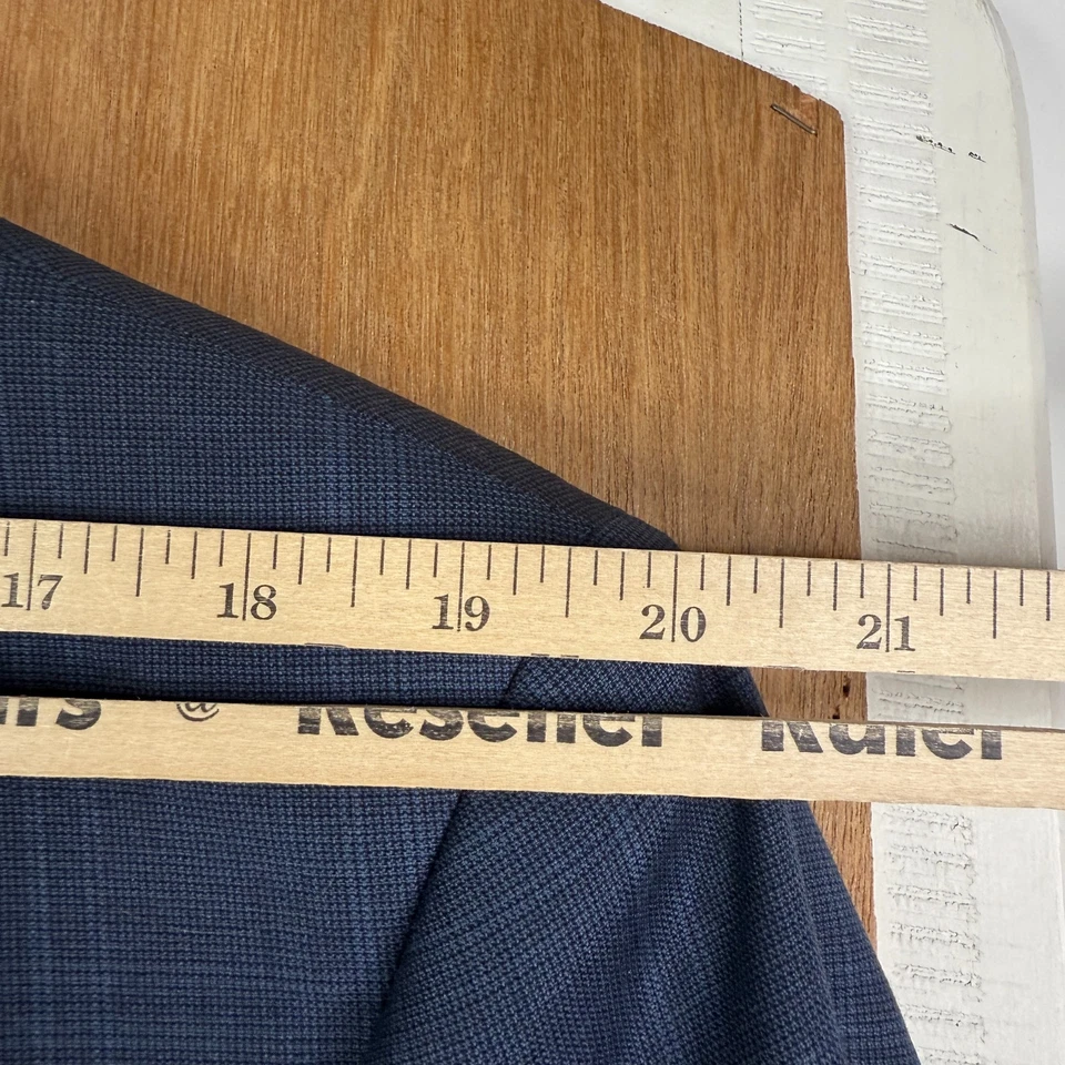 Traje Jos A Bank Para Hombre 44XL Azul Marino Ventana Cuadros 2 Botones Firma Dorado Foto 4 de 4