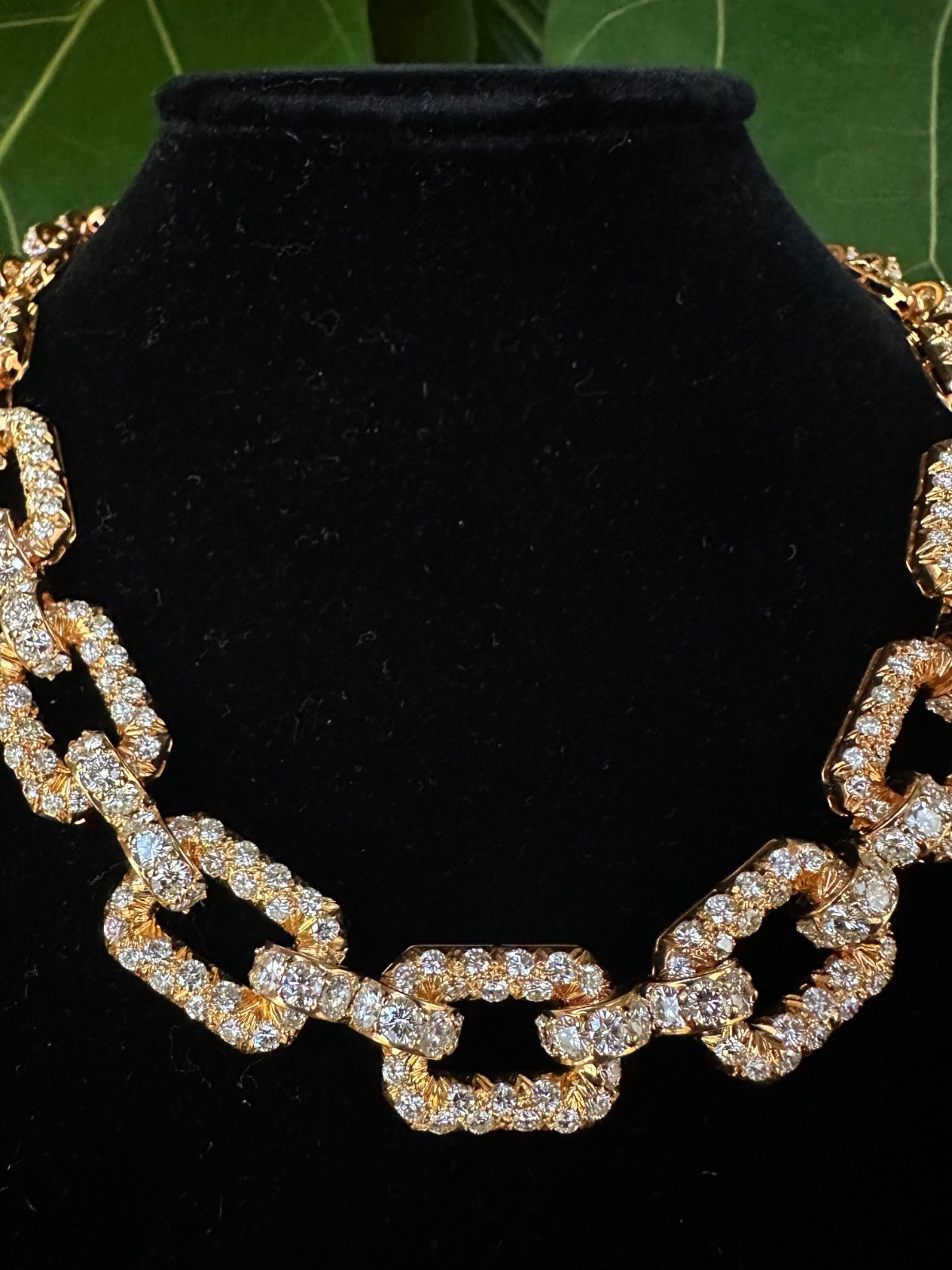 Bold Rectangular Diamond Link Necklace / Choker 1… - image 2