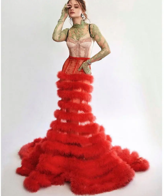 open lace back dress Gucci Poppy Field Fil Coupé Silk Cape Dress main image 0