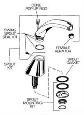 American Standard 030743-0070A Seal kit for amarilis/dualux swing spout