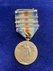 WW1 Victory Medal w/ Clasps, St. Mihiel, Meuse-Argonne, Defense Sector Military