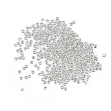 1000Pcs 2mm Round Crimp Beads Jewelry Making Crimp End Spacer Bead, Silver