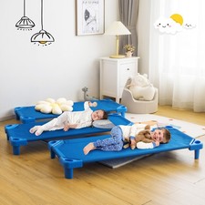 Pack of 6 Kids Stackable Naptime Cot 52" L x 23" W Daycare Rest Mat