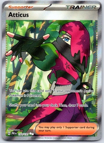 Atticus 133/131 Holo Ultra Rare Prismatic Evolutions Pokemon Holo Near Mint