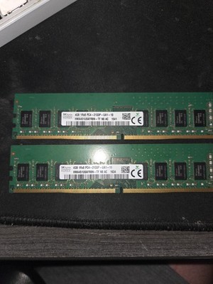 SK Hynix 2x 4GB DDR4 1Rx8 PC4-2133P-UA1-10 HMA451U6AFR8N-TF Desktop RAM Memory