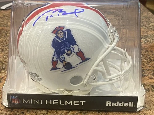 Tom Brady signed mini helmet throwback Mounted Memories