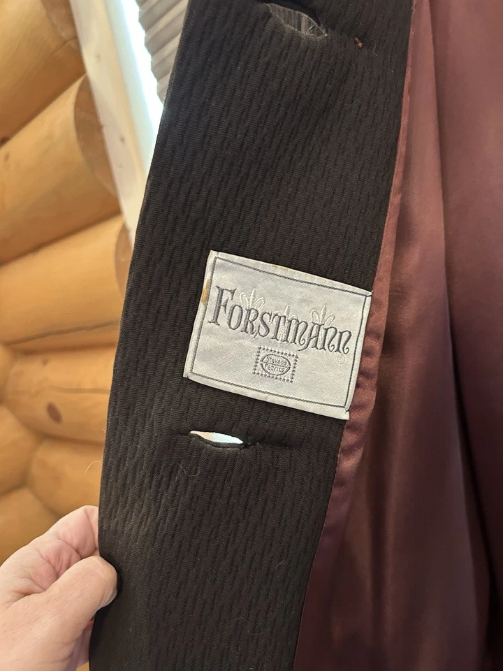 Abrigo de Colección Años 50-60 Forstmann Lana Texturizada Boucle Columpio Cuello de Piel Para Mujer M Foto 3 de 4