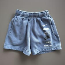 Nike Boys French Terry Logo Shorts Size S Blue Sporty Running Athletic School