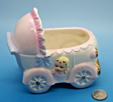 RELPO A-1483 BABY CARRIAGE NURSERY VASE PLANTER - VINTAGE JAPAN ORIGINAL