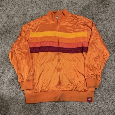 Vintage 2000s Nike BRS Products Orange Zip Up Sweatshirt -Size XXL