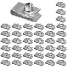 40 Pack 1/4-20 U-Style Clip-On Nut Stainless Steel Extruded U-Type Fastener