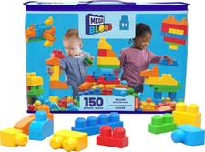 MEGA BLOKS First Builders Toddler Blocks Toys Set, Deluxe Building Bag with 1...