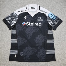 Newcastle Falcons Rugby Shirt Medium Training Kit Black Jersey 2023 2024 Macron