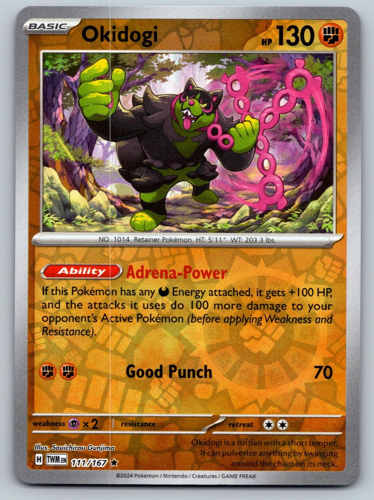Okidogi 111/167 Rare Twilight Masquerade Pokemon Reverse Holo Near Mint