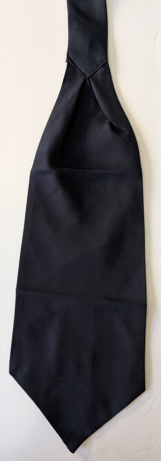 Solid Black Half Ascot Cravat Italy - image 3