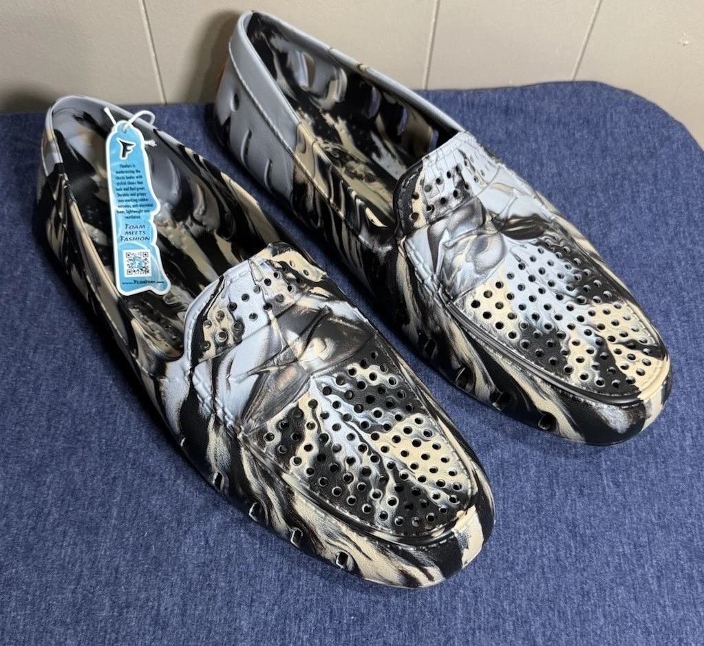 Floafers Country Club Driver Blue Brown SWIRL Men's Size 12 NIB $50