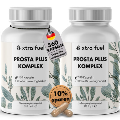 Prostata Kapseln (360 Stück), Prosta Plus Komplex, vegan & hochdosiert (2x180)