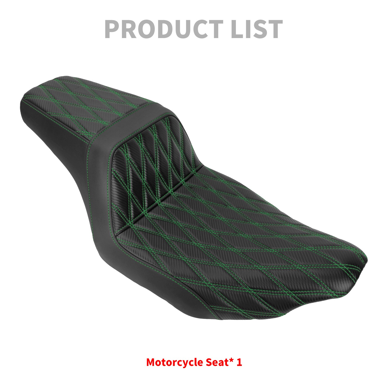 Driver Passenger Seat Green Stitching For Harley Road King Glide FLHRXS 23-2025