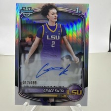 Grace Knox 2025-26 Bowman Chrome Basketball Card cpa-gk Auto 1st Refractor /499