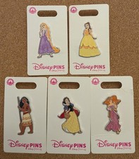 Disney Pin set of 5 Glitter Dress Princess Poses Collection 2023