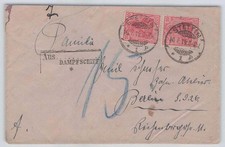 D. R. STETTIN 1919 Brief mit Schiffspost R2 AUS&hellip;.DAMPFSCHIFF n. BERLIN 967