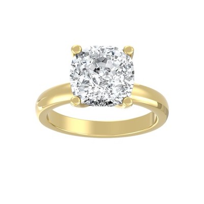 2Ct Lab Grown Diamond Solitaire Ring Size 7 10K Yellow Gold Gift for Women