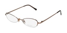 NEW VERA WANG V100 EYEGLASS FRAME CAT EYE HALF-RIM CR BROWN WOMENS RETRO