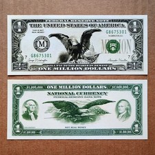 MILLION DOLLAR BILL FUNNY PLAY MONEY NOVELTY FOR VISION BOARD