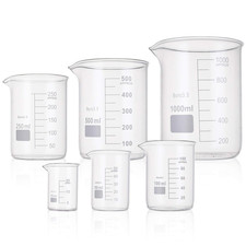 6 Pack Glass Lab Pyrex Beaker Set Measuring Cup 50/100/250/500