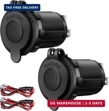 12V Cigarette Lighter Socket, 2 Pack Car Marine Motorcycle ATV RV Lighter Power