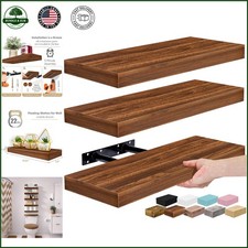 16 Inch Floating Shelves for Wall, Modern Design with Invisible Brackets, 3 Pack