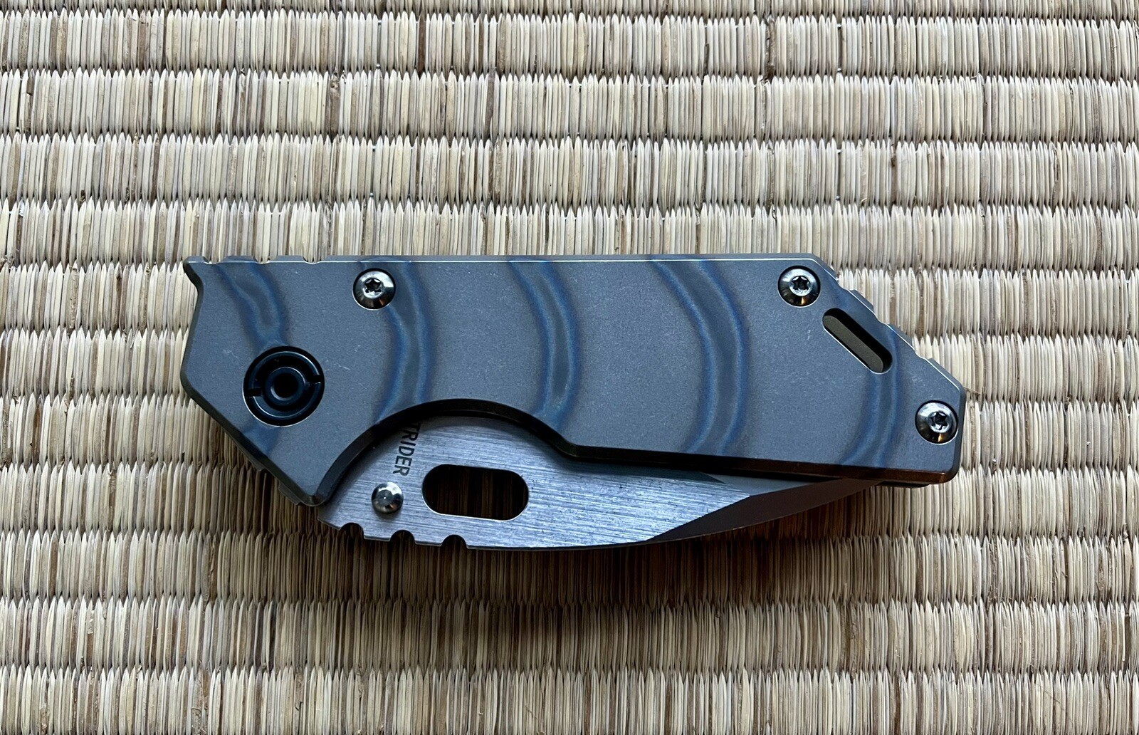 Strider Knives .75 AR S45VN Drop Point, Flame & Bronze Ti, Medford USA